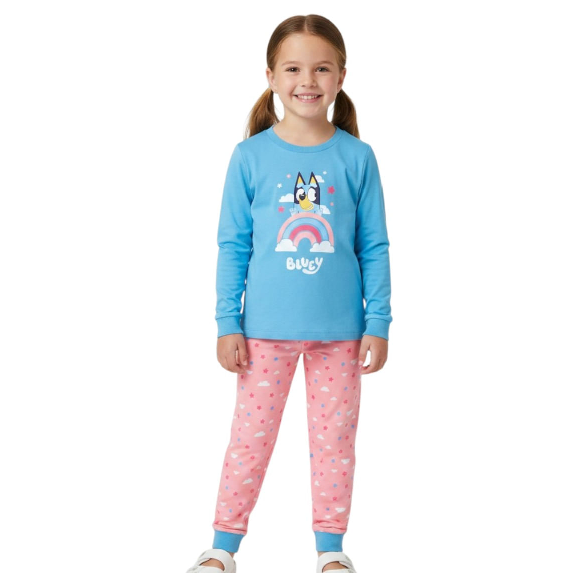 Pijama bicolor con estampado de Bluey para niña