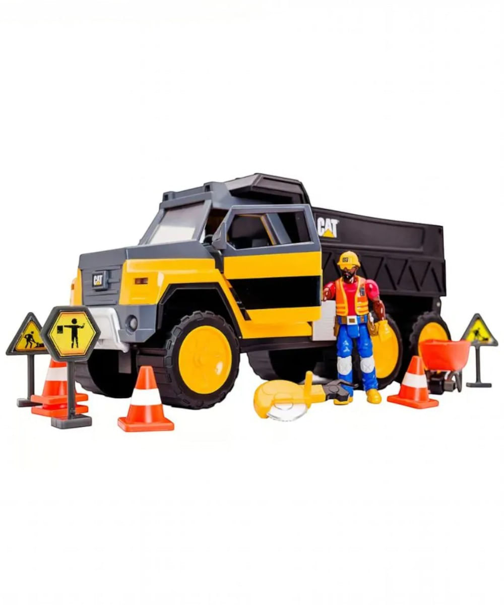 CAT Workforce Hauler Set Camión de Transporte 33.02 cm con Accesorios
