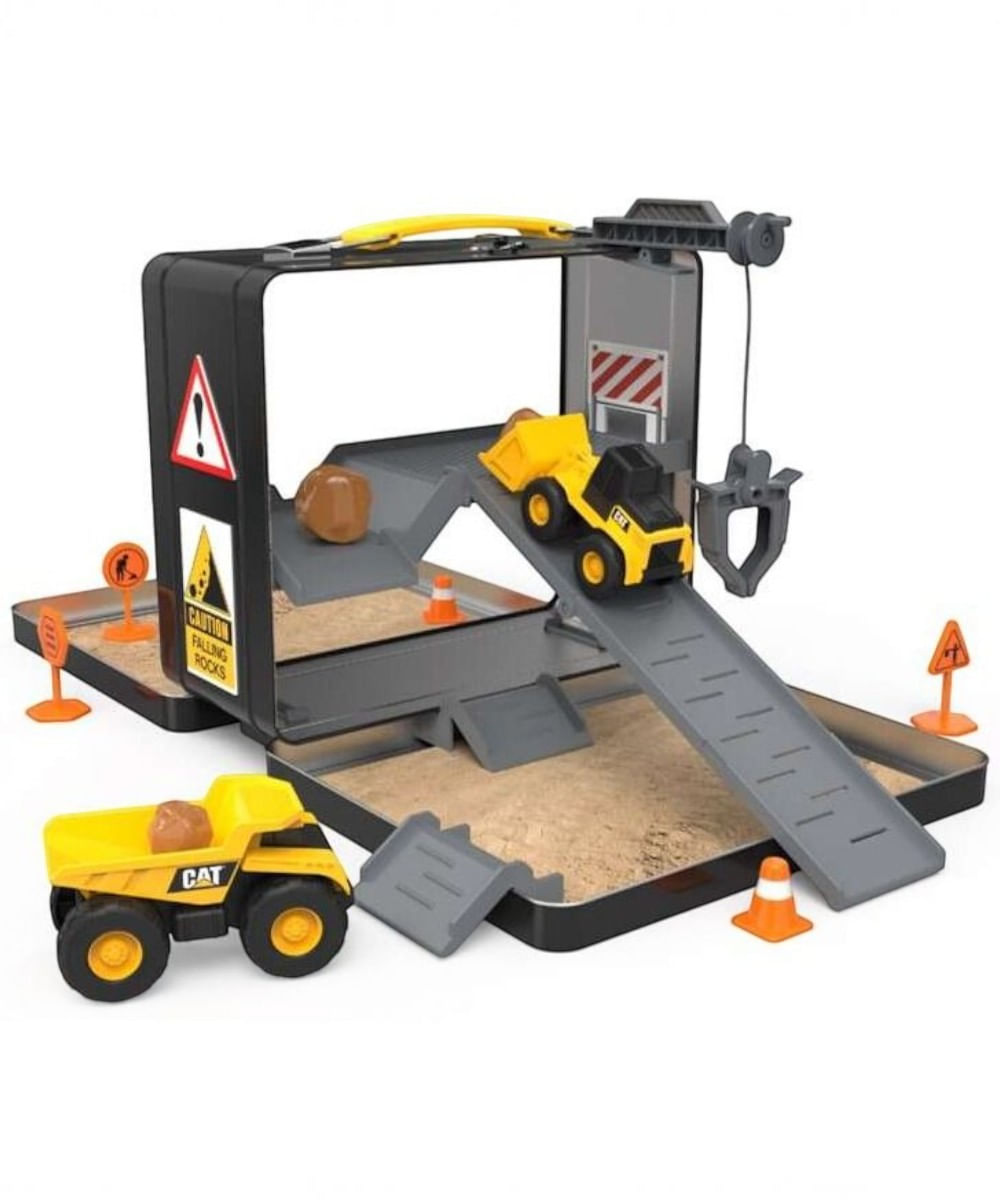 CAT Little Machines Set de Construcción Portátil con Vehículos y Accesorios