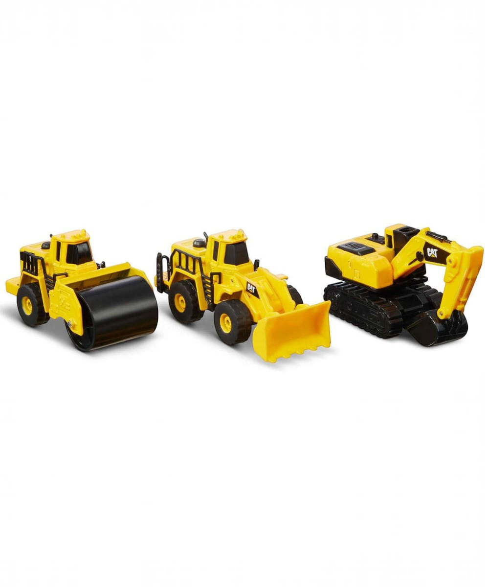 CAT Paquete de 3 Vehículos Metálicos de Construcción 10.16 cm Modelo Surtido