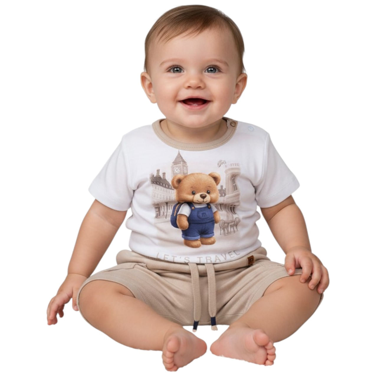 Conjunto de 2 piezas con estampado de oso para bebé niño