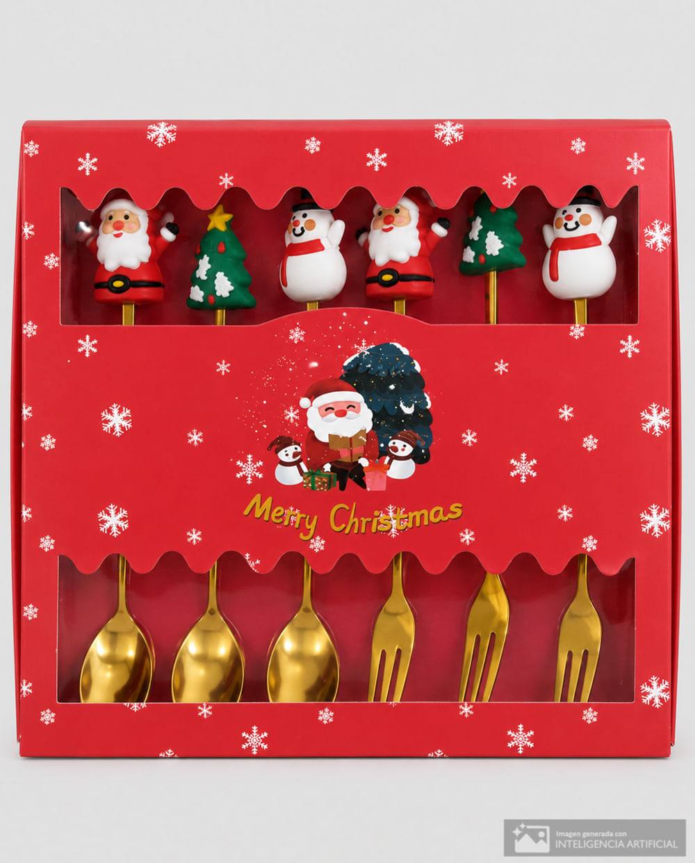 Set de 6 cubiertos navideños