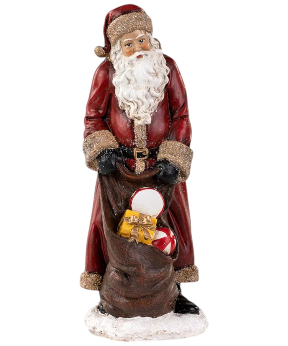 Figura decorativa de Santa con saco de juguetes