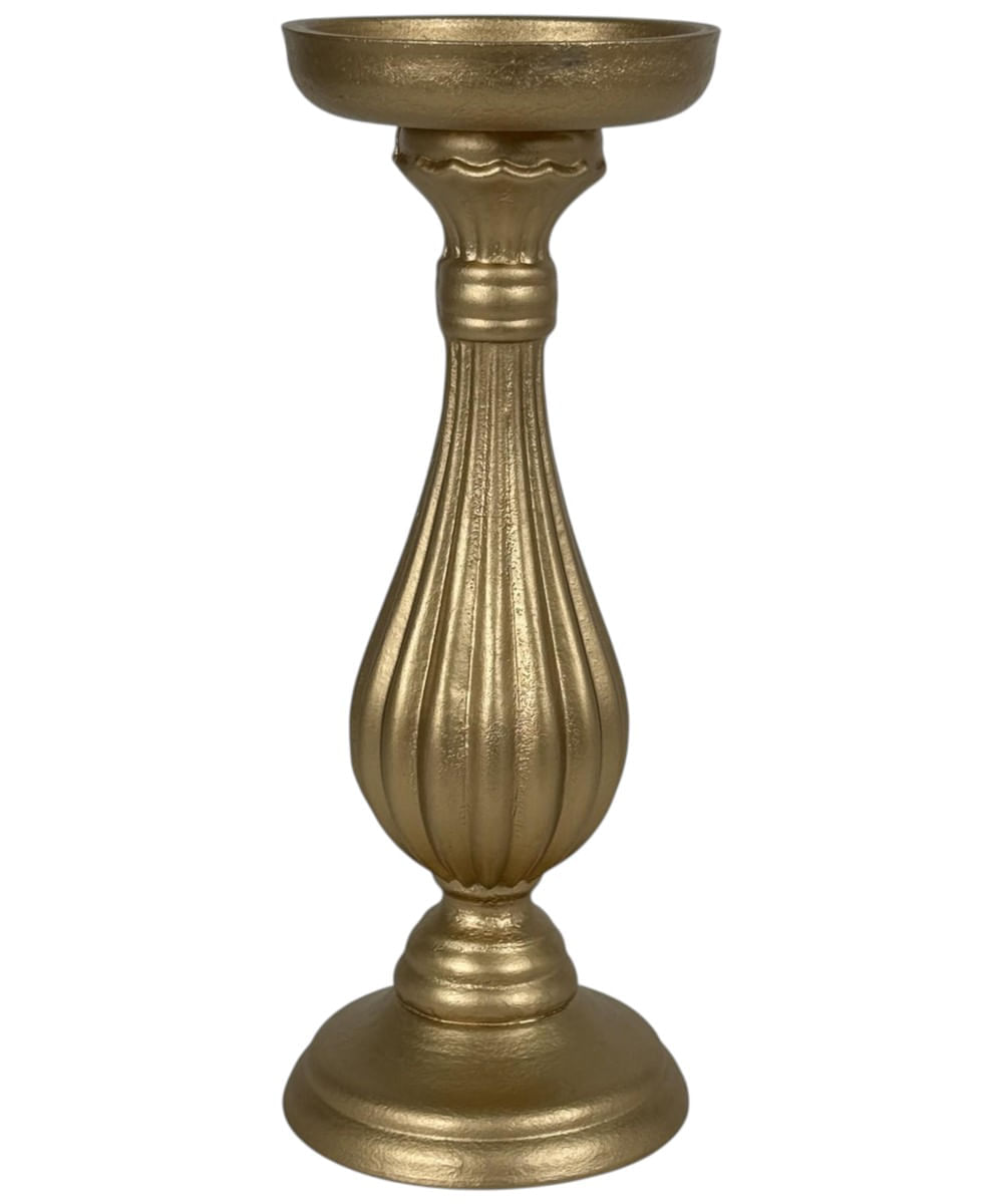 Portavelas decorativo de madera 11 x 11 x 28 cm