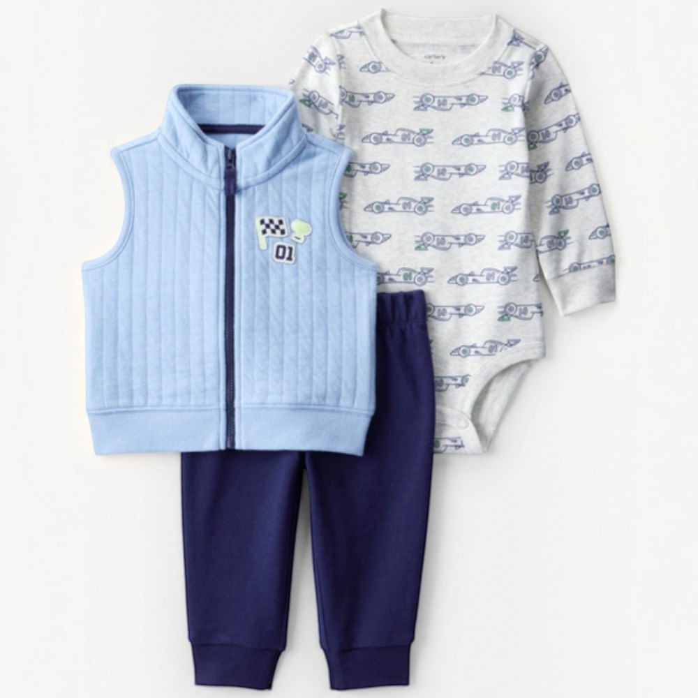 Conjunto azul de 3 piezas para bebé niño