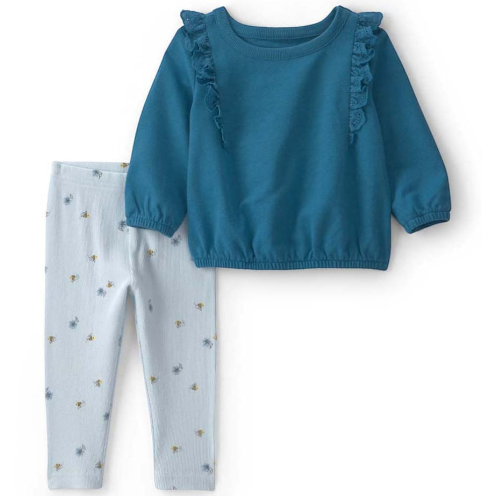 Conjunto de 2 piezas azul para bebé niña