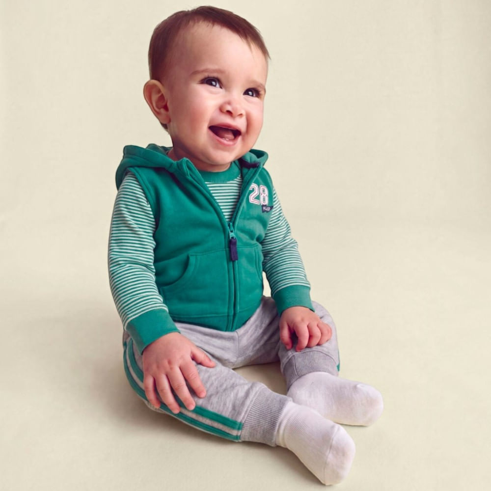 Conjunto de 3 piezas con chaleco para bebé niño