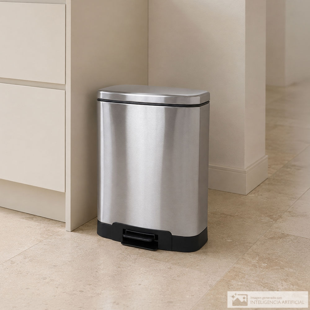 Basurero de acero inoxidable con pedal 10 L