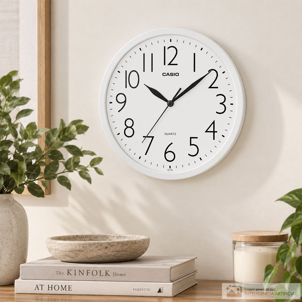 Reloj de pared redondo blanco casio