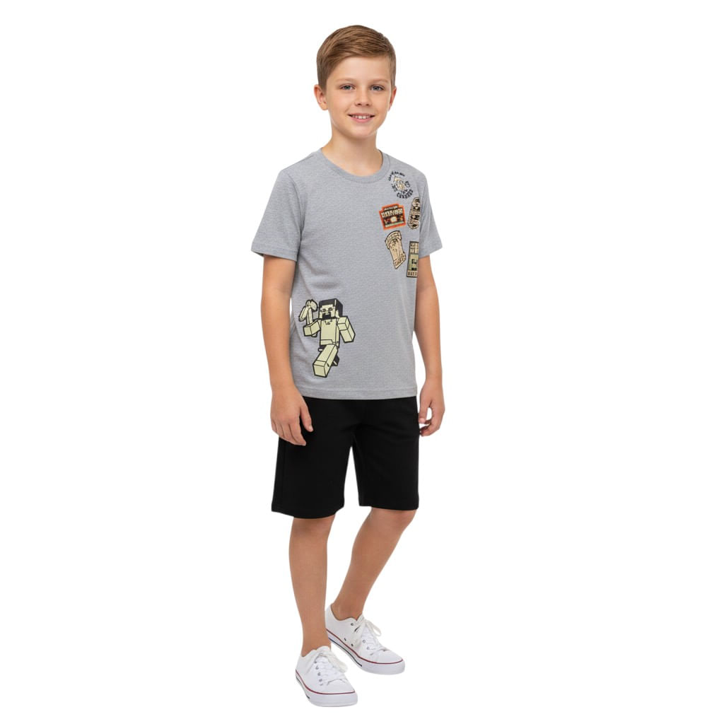 Conjunto de 2 piezas bicolor con estampado de Minecraft para niño