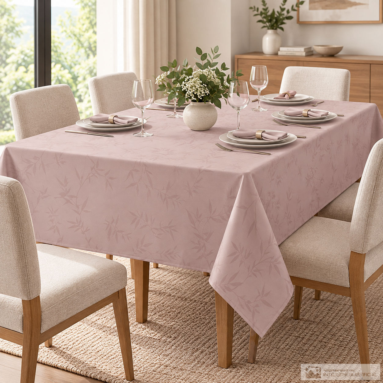 Mantel rectangular verissimo para 6 personas