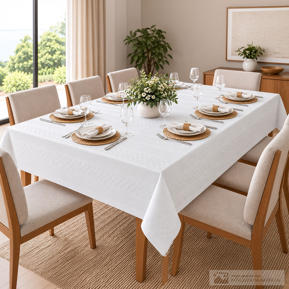 Mantel rectangular artemis para 8 personas