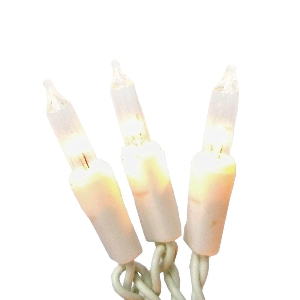 Caja de 100 luces cable blanco focos clear