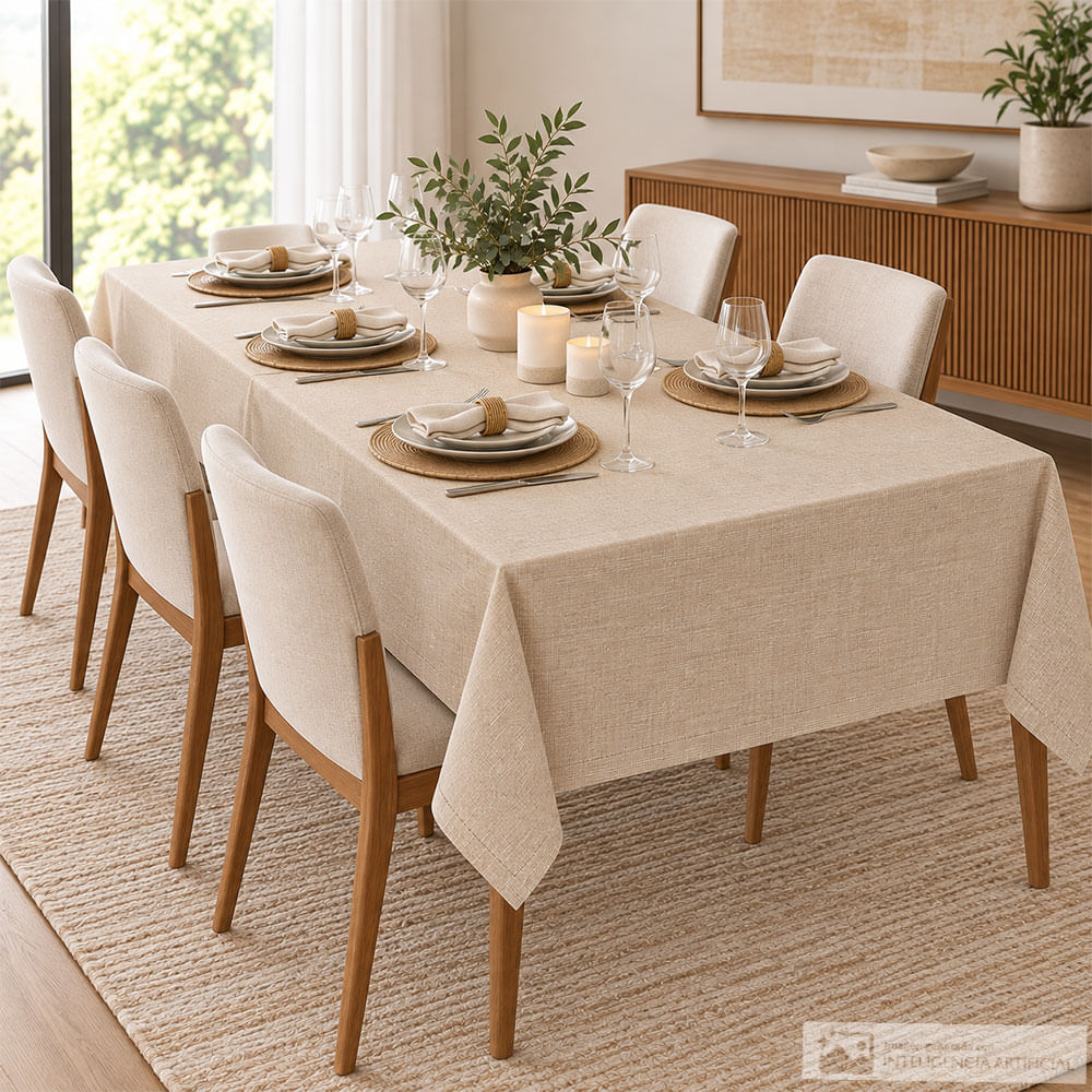 Mantel rectangular para 6 personas