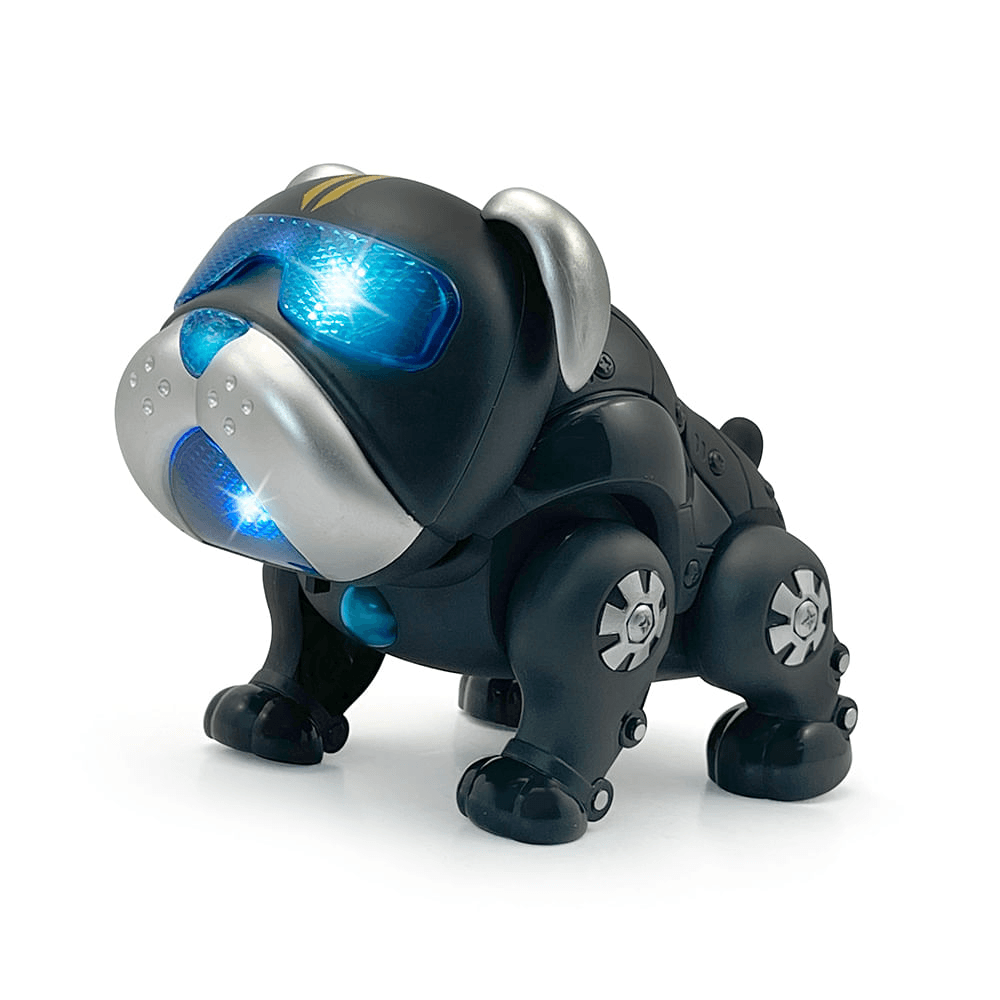 Grandex Mega Bull Dog Perro Robótico Interactivo con Luz, Sonido y Movimiento