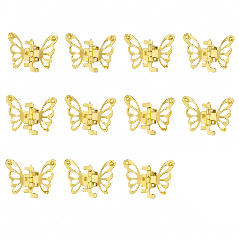 Clips dorados de mariposa para cabello de niña