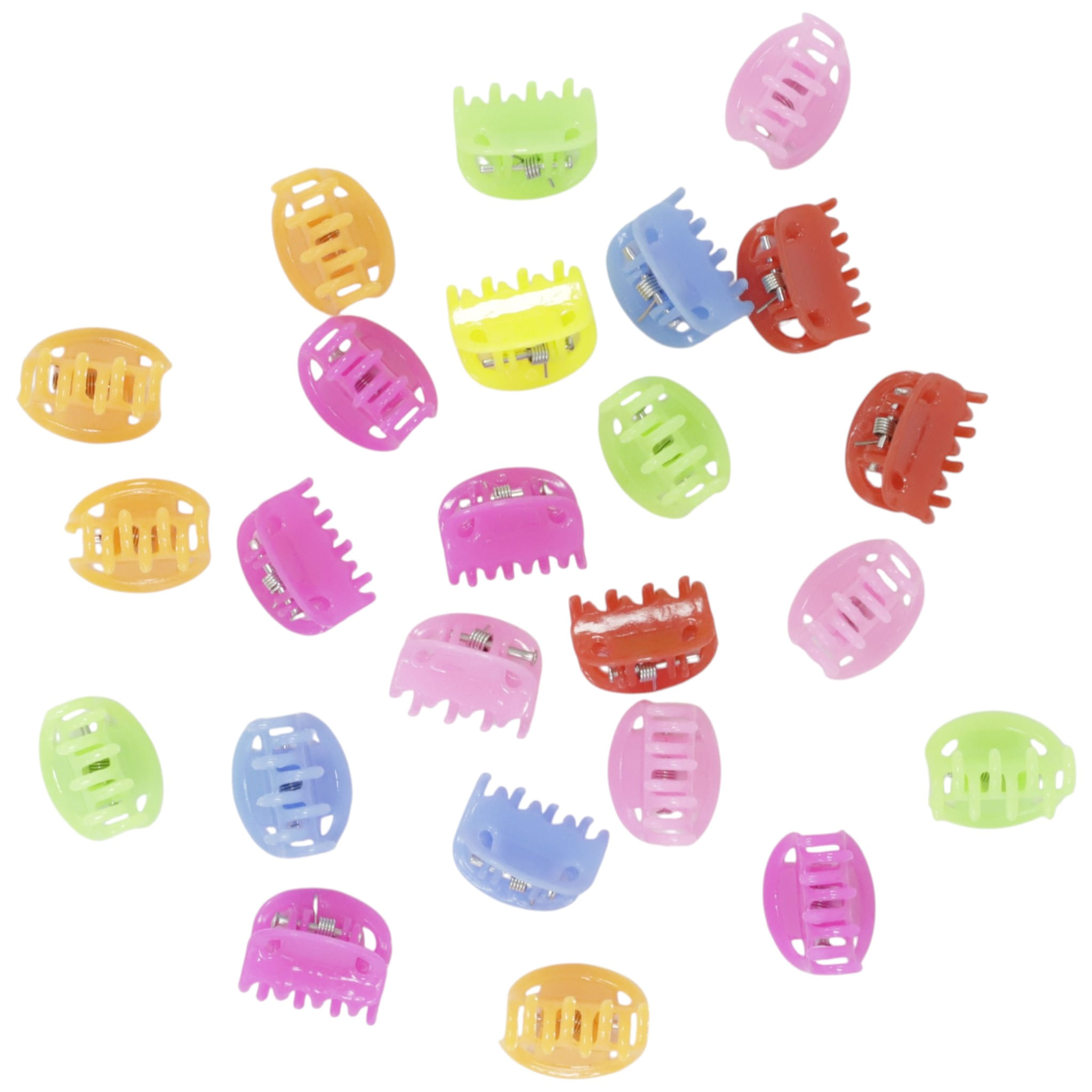 Clips mini multicolor ovalados para cabello de niña