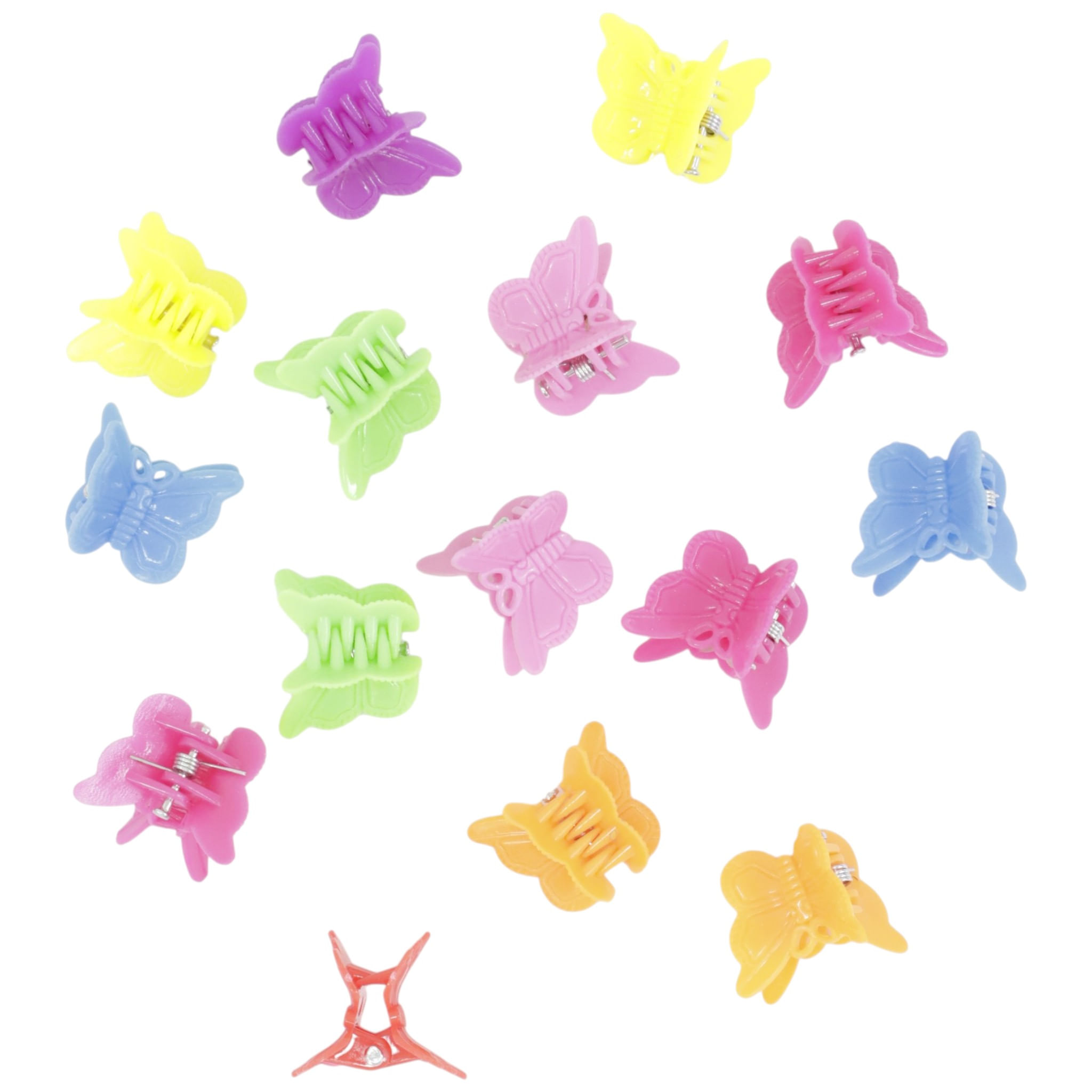 Clips multicolor de mariposa para cabello de niña