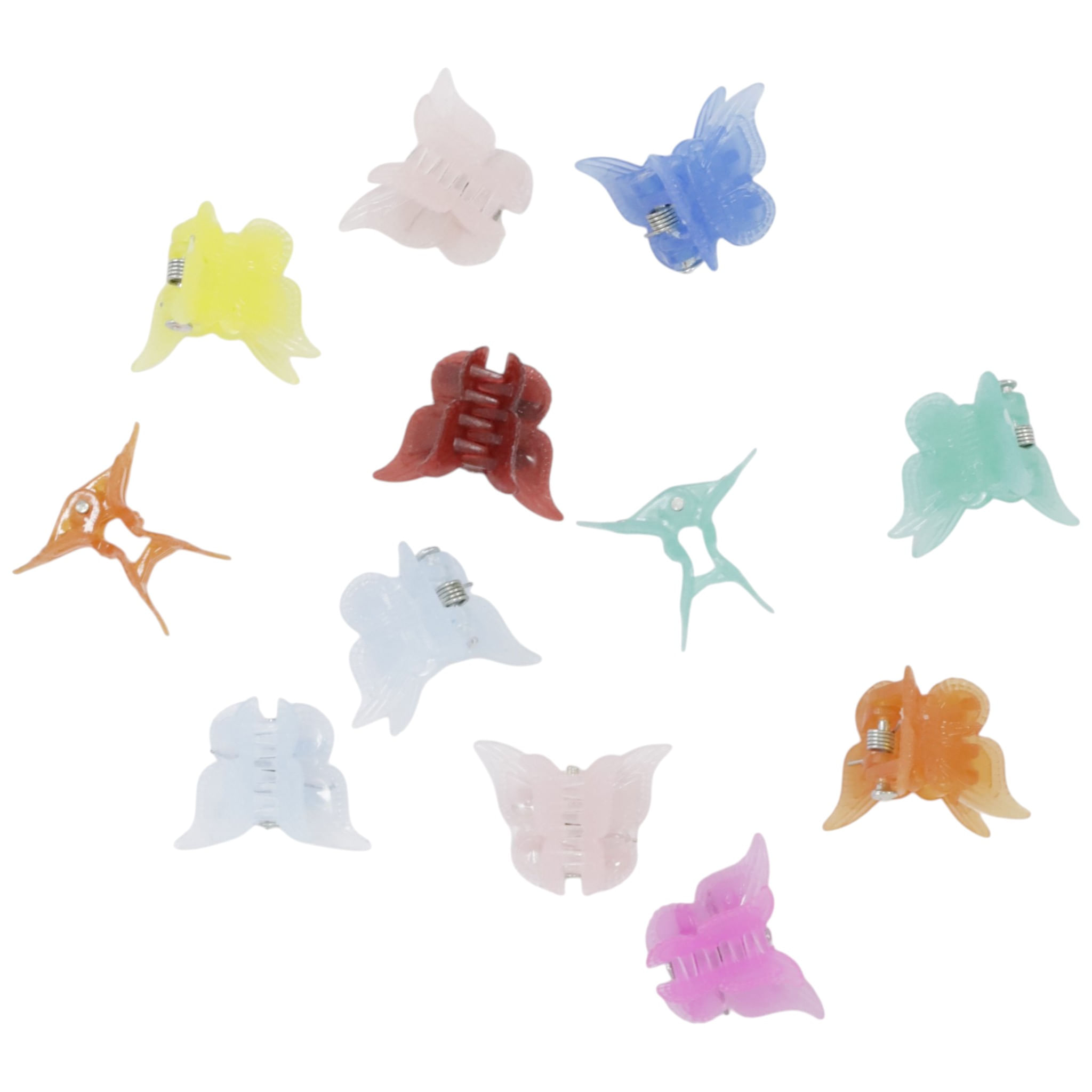 Clips multicolor translúcidos de mariposa para niña