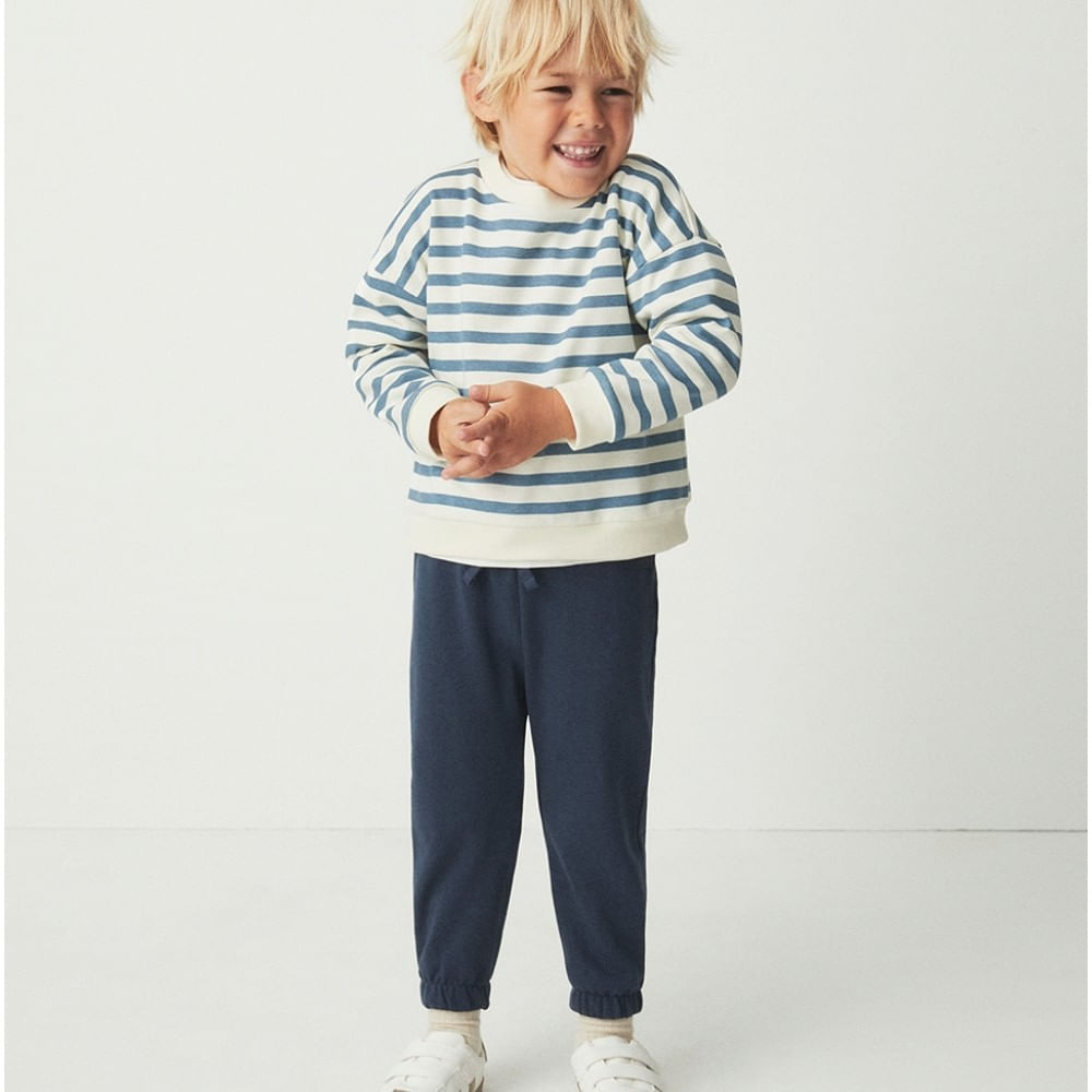 Conjunto bicolor de 2 piezas rayado para bebé niño