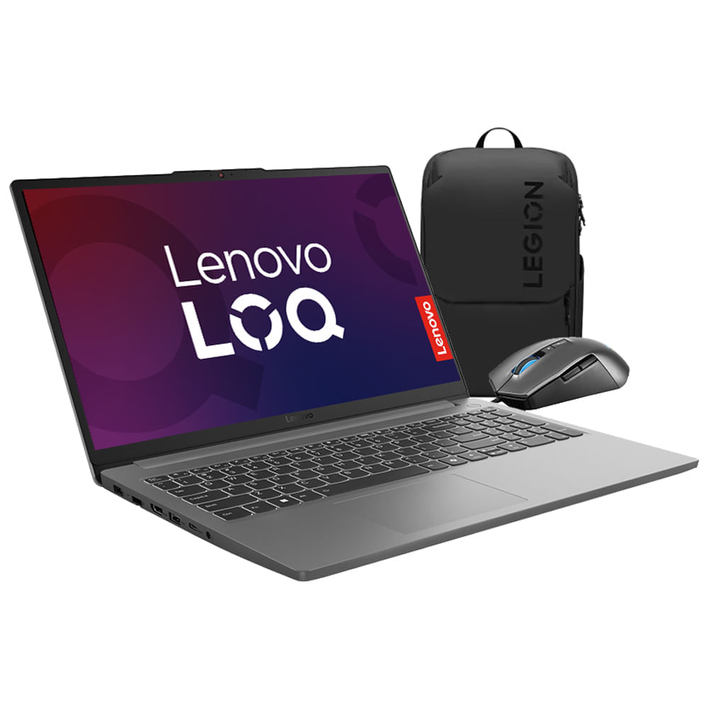 Combo Lenovo LOQ 15ARP10E de 38.1 cm (15") AMD R7-7735HS 16GB + 1TB + RTX 4050 con mochila Legion GB800 y mouse M100 RGB