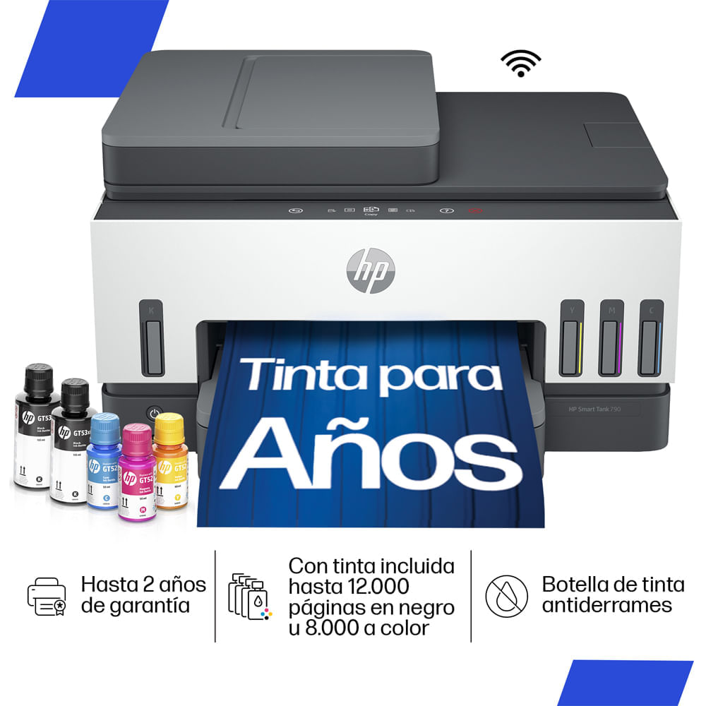 Impresora Multifuncional HP Smart Tank 790 tinta continua, Color, Wi-Fi