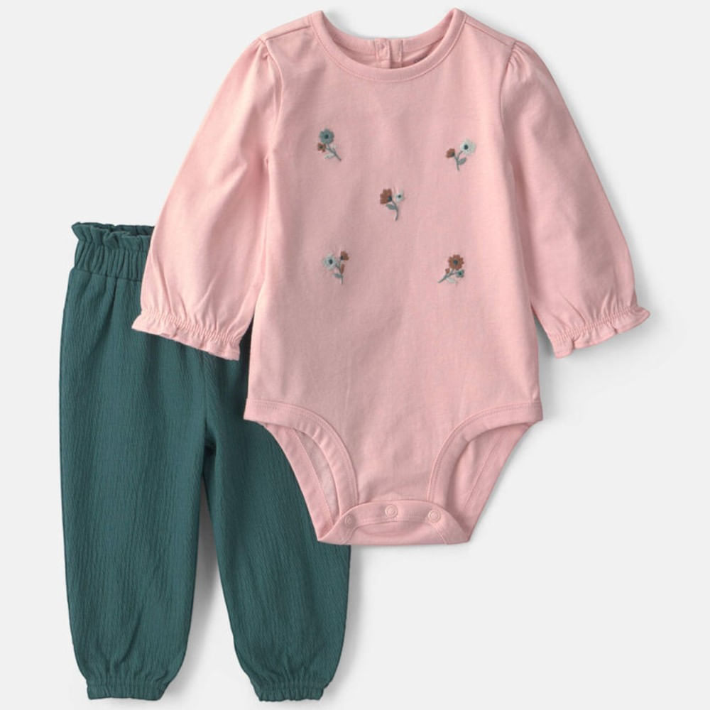 Conjunto de 2 piezas bicolor para bebé niña