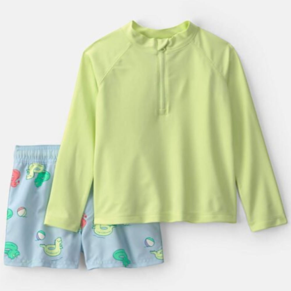 Traje de baño de 2 piezas bicolor para niño