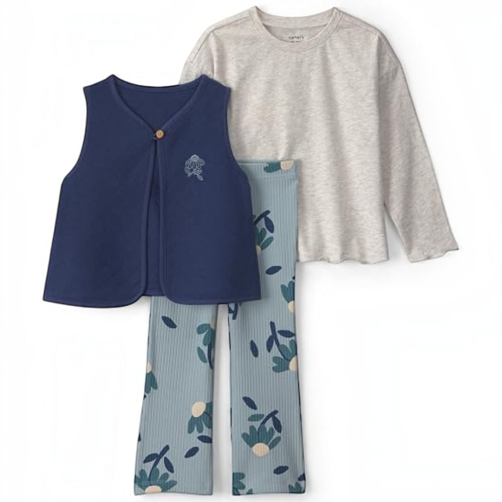 Conjunto de 3 piezas azul para niña