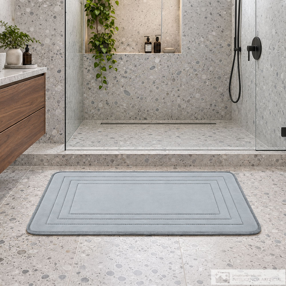Alfombra de baño rectangular gris