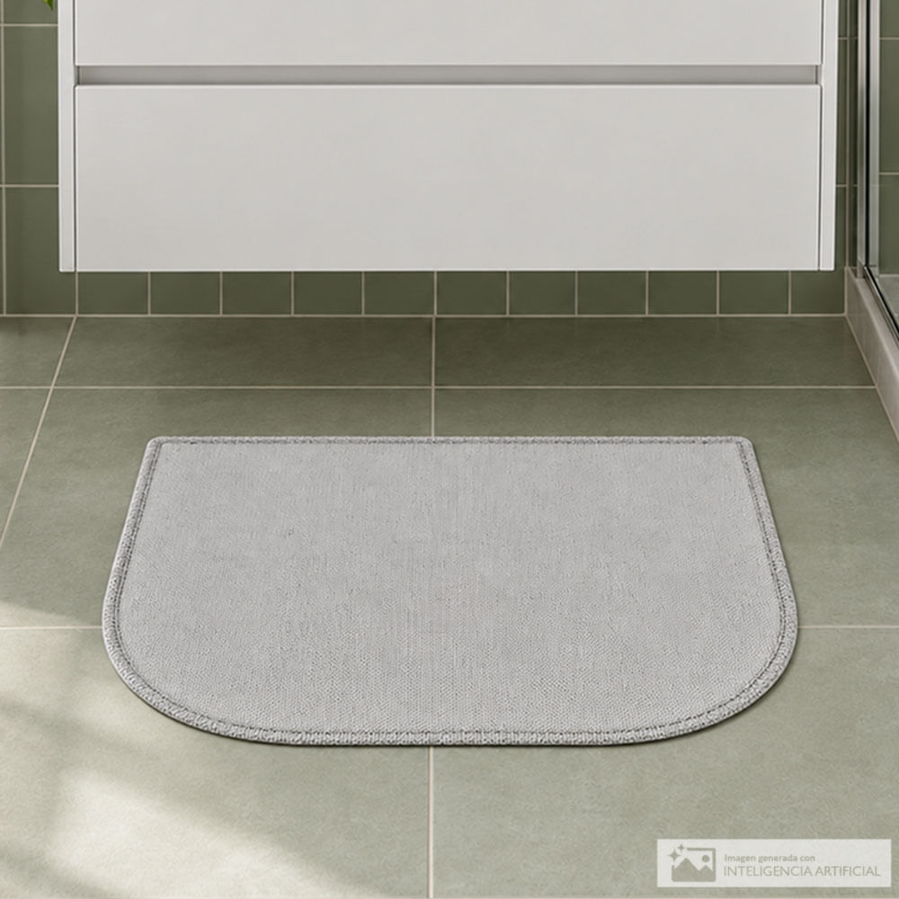 Alfombra de baño semicircular plateado