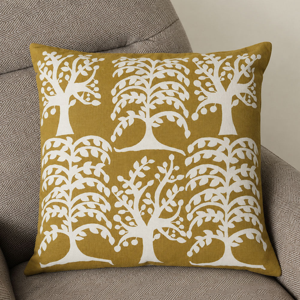 Cojín decorativo de árbol dorado