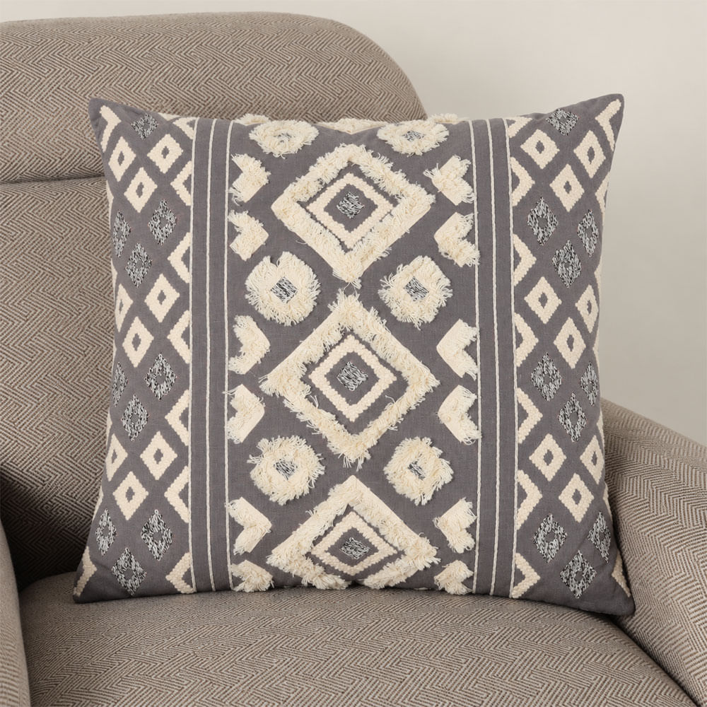 Cojín decorativo geométrico azul