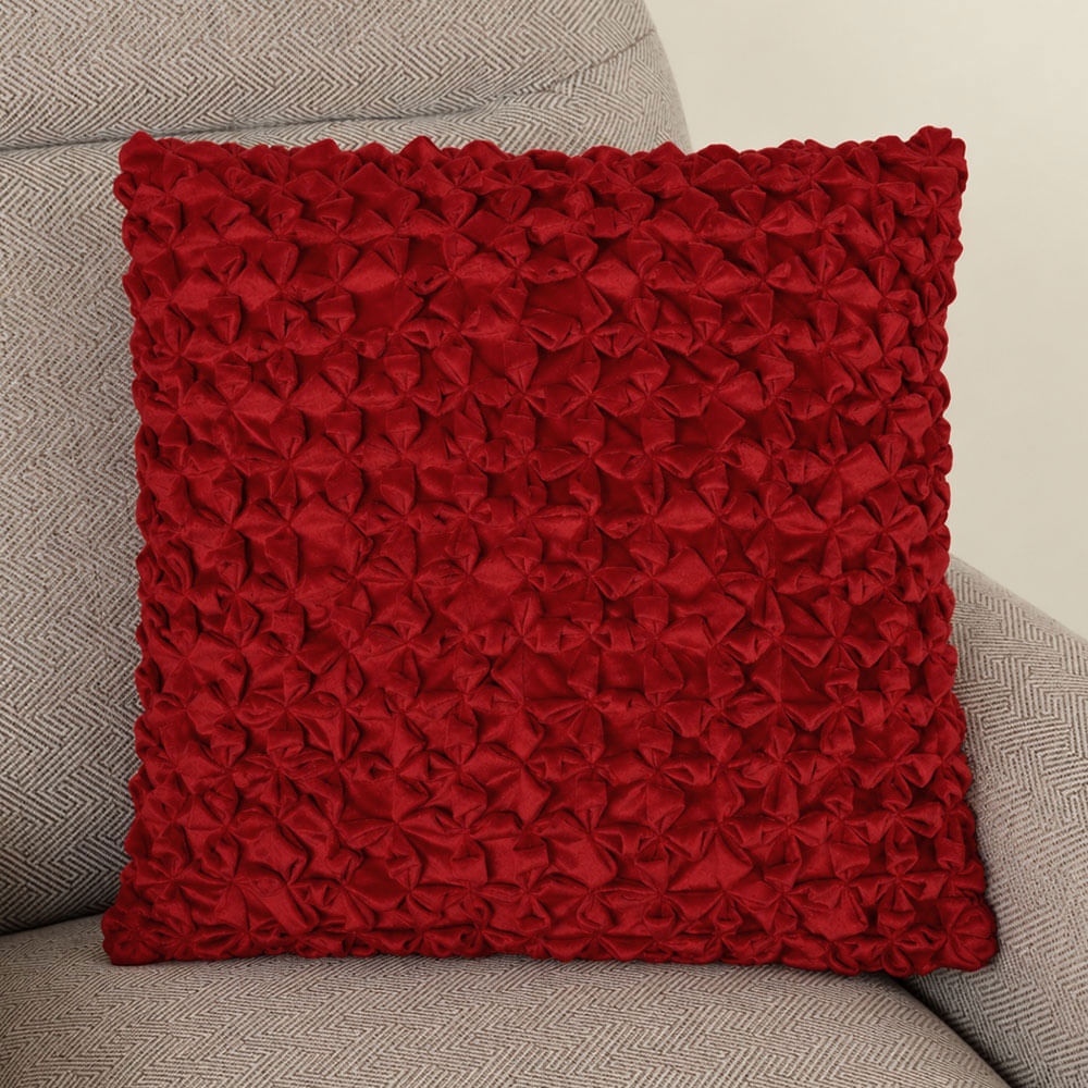 Cojín decorativo texturizado rojo