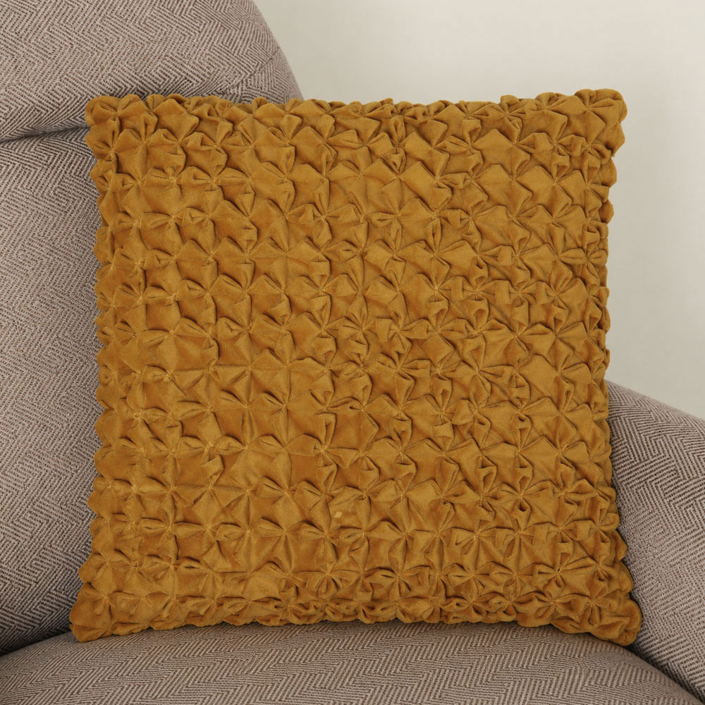 Cojín decorativo texturizado dorado