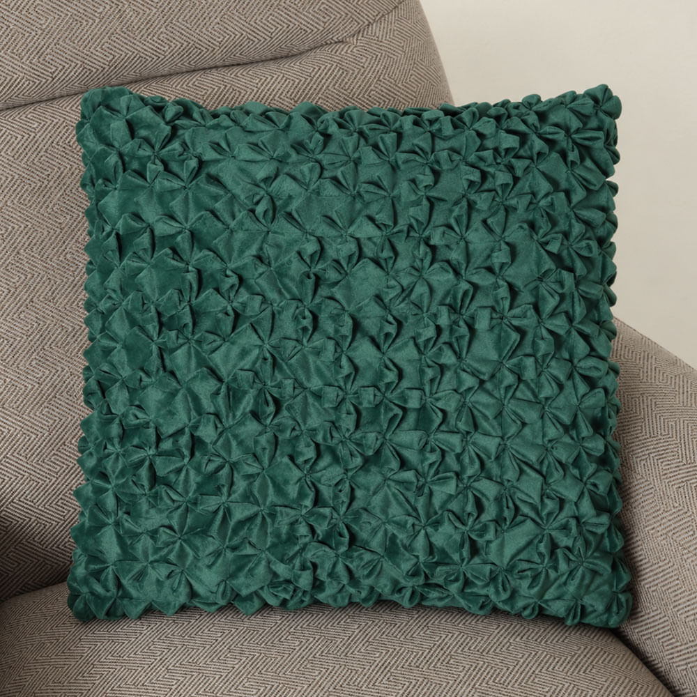 Cojín decorativo texturizado verde