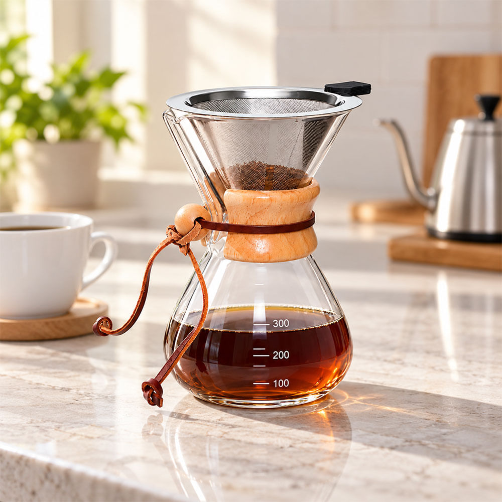 Cafetera de vidrio para café de vertido 600 ml