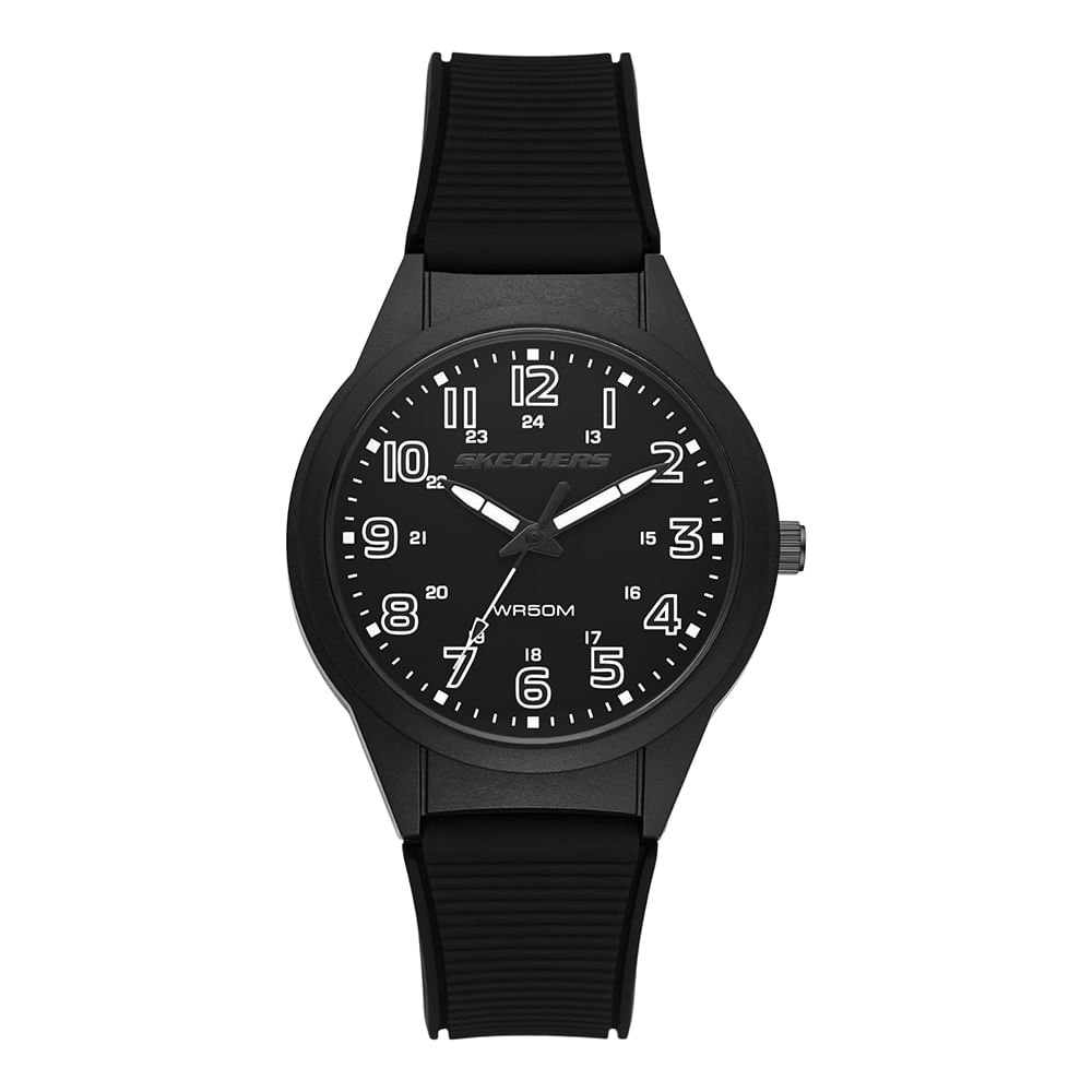Reloj Skechers análogo correa de poliuretano negro con esfera negra para hombre