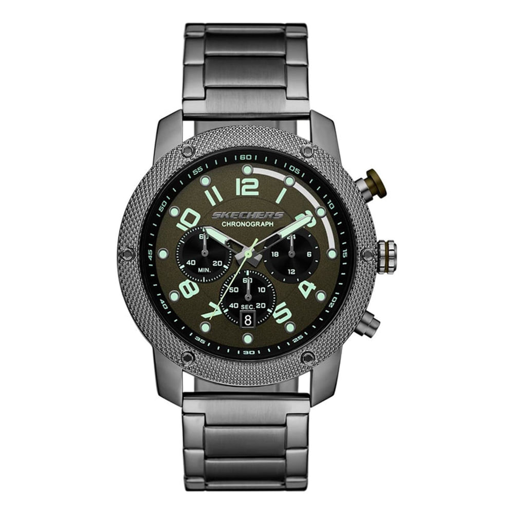 Reloj Skechers análogo de metal gris para hombre