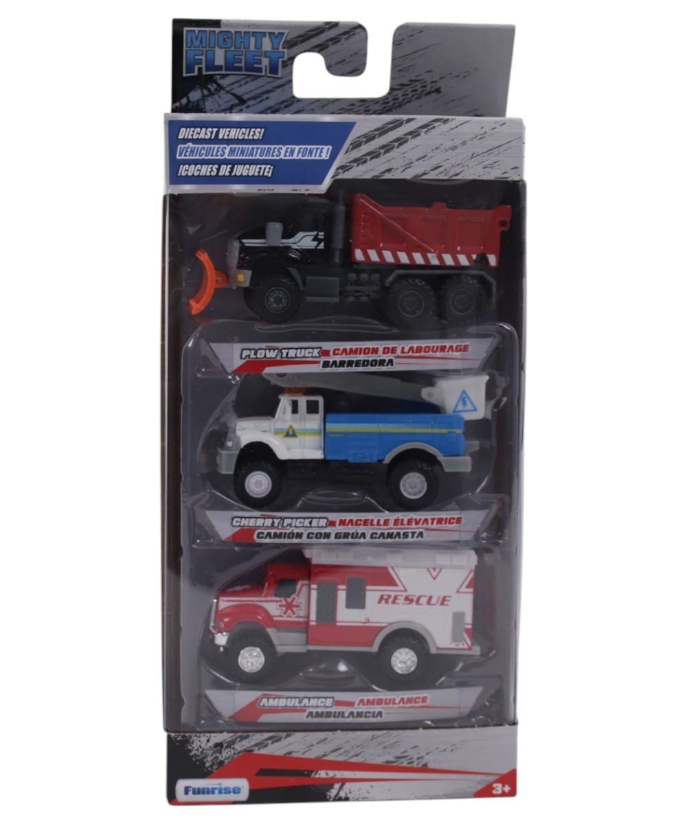 Set de 3 Vehículos Die-Cast Mighty Fleet Escala 1:52