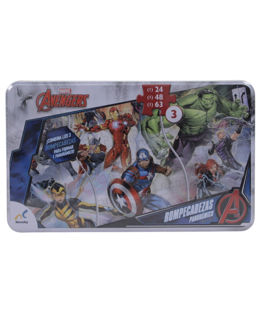 Rompecabezas Panorámico Marvel Avengers 3 en 1