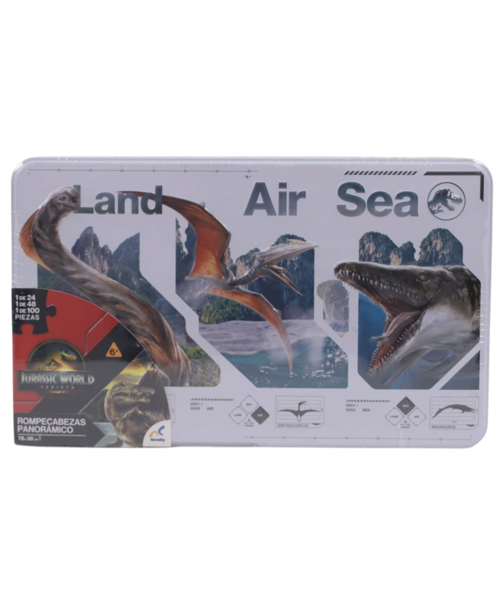 Rompecabezas Panorámico Jurassic World 3 en 1 Novelty