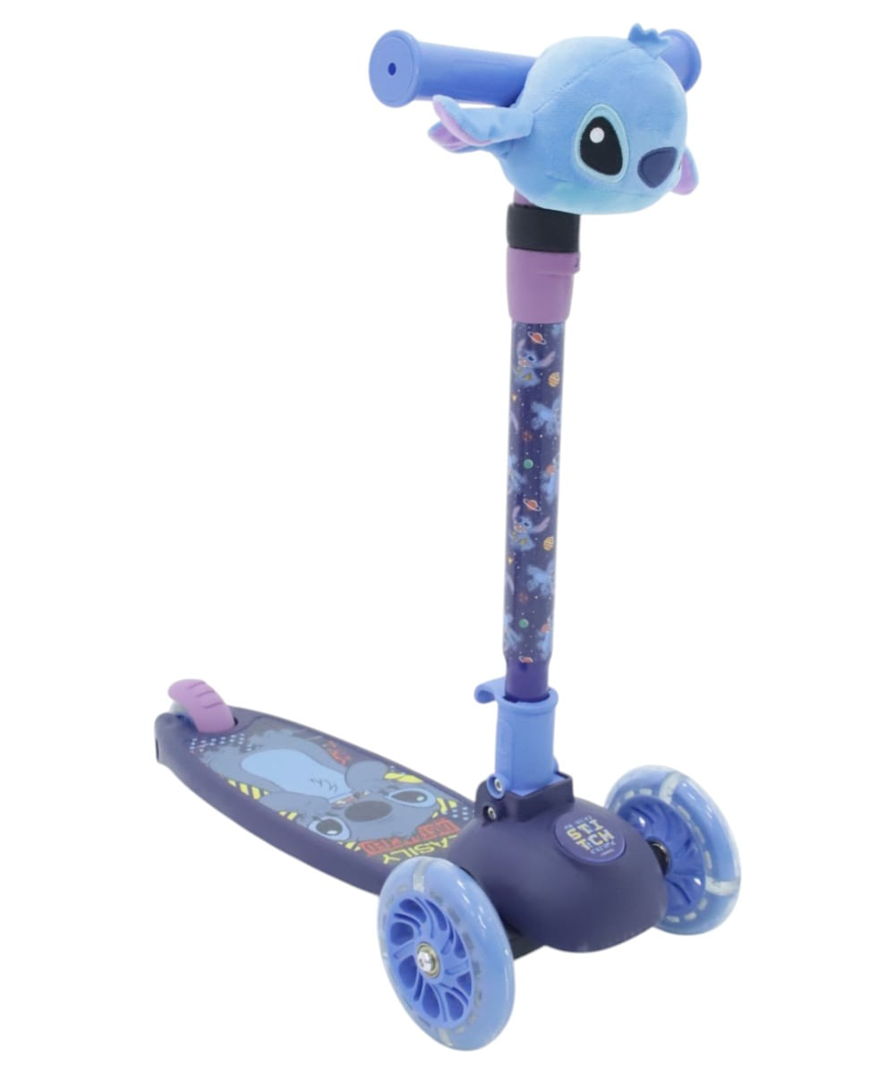 Scooter Disney Stitch 3 Ruedas con Cabeza de Peluche 3D