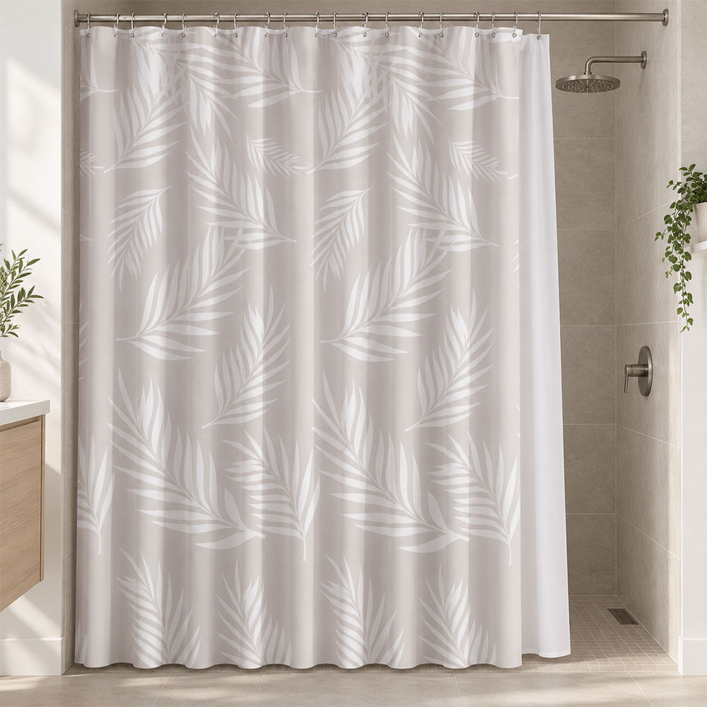 Cortina de baño Rama de lino con forro, 14 piezas