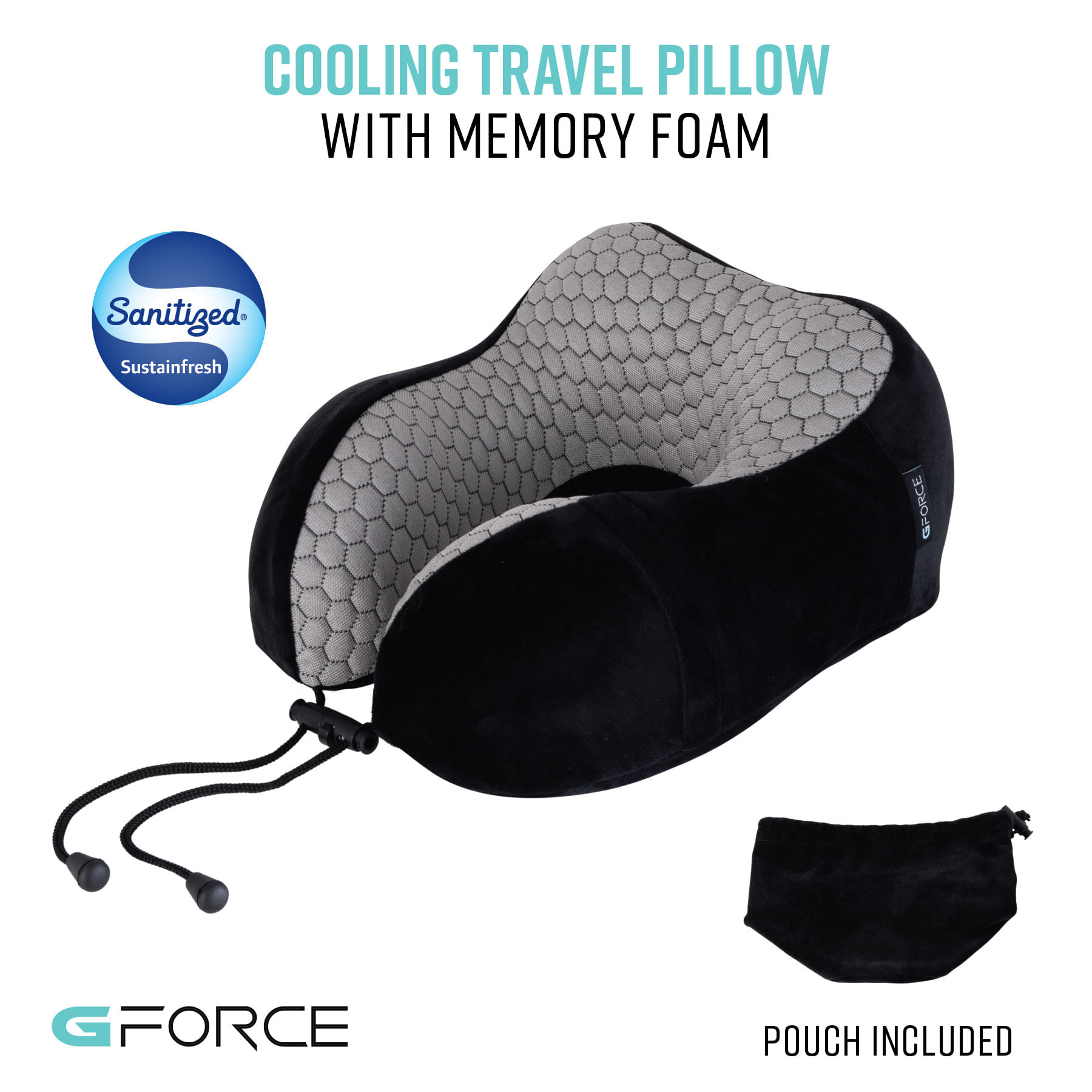 Almohada de Viaje G-Force Kenedy con Espuma de Memoria