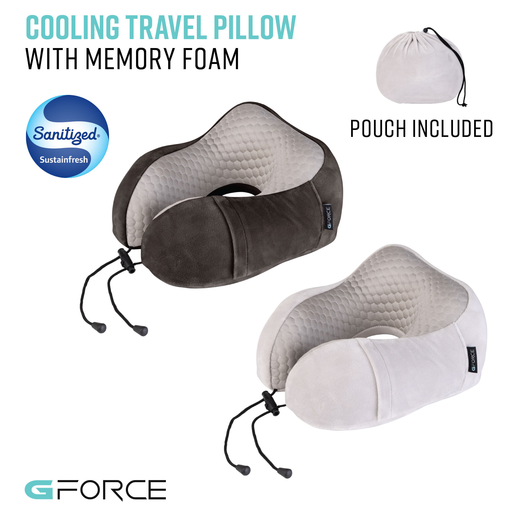 Almohada de Viaje G-Force Kennedy con Espuma de Memoria