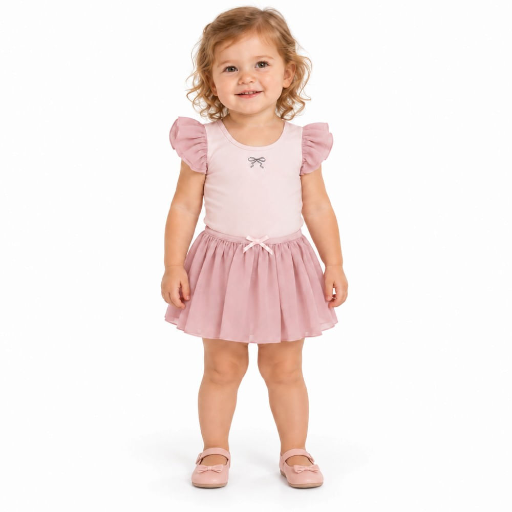 Conjunto de 2 piezas rosado para niña