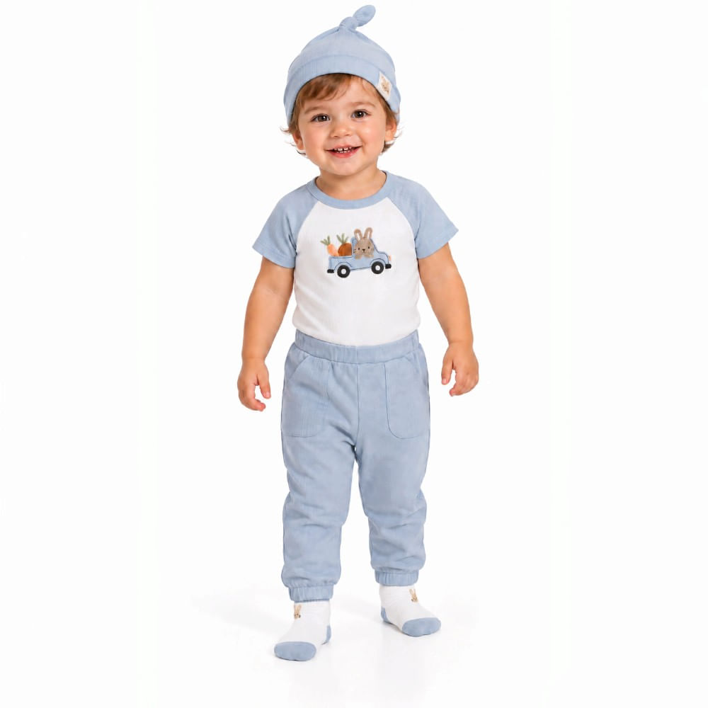 Conjunto de 4 piezas multicolor con estampado de vehículos para bebé niño