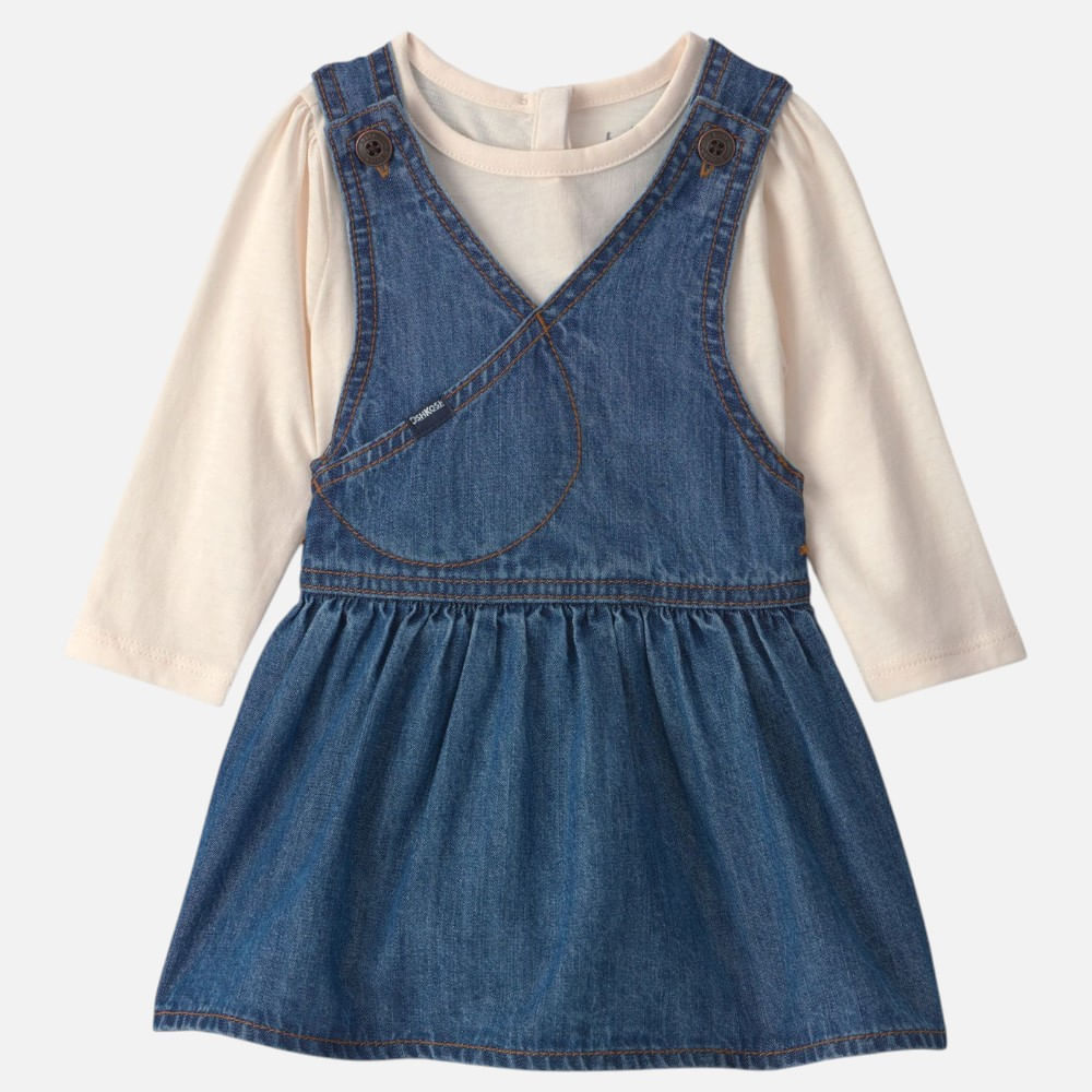 Conjunto de 2 piezas azul denim para bebé niña