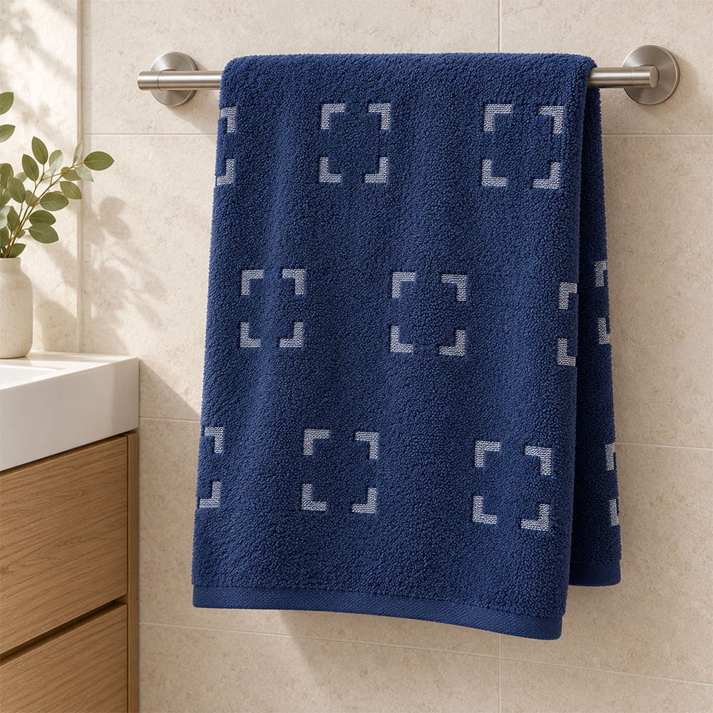 Toalla de baño Nautica de algodón azul marino